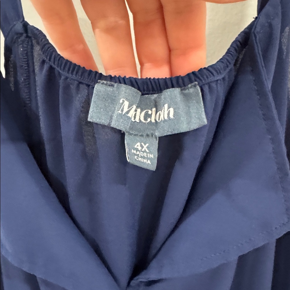 Modcloth Navy Button-Front Sleeveless retro Women's Top - Picture 4 of 5